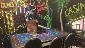 fajarpakong888 live-dealer studio floor with multiple blackjack tables